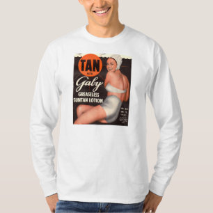 Camiseta Anuncio de Gaby Suntan Lotion 1950