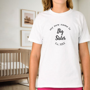 Camiseta Anuncio de Hermana Mayor Año de Establecimiento Fa