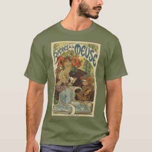 Camiseta Anuncio de la cerveza del nouveau del arte de