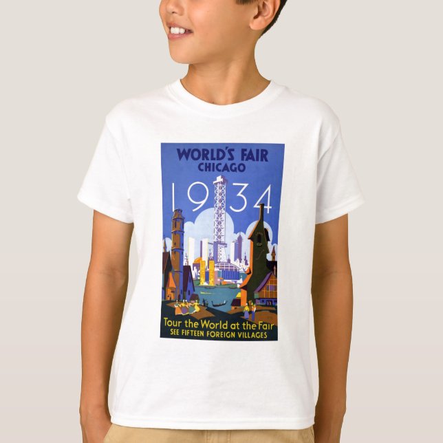 Camiseta Anuncio de la Feria Mundial de Chicago de 1934 (Anverso)