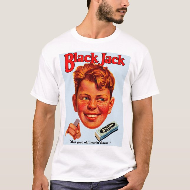 Camiseta anuncio de la goma de Black Jack de los años 20 (Anverso)