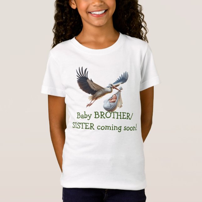 Camiseta Anuncio de nacimiento hermano/ hermana historia de (Anverso)