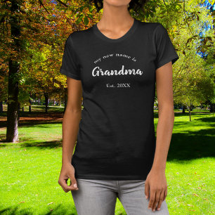 Camiseta Anuncio de nuevo bebé para la abuela año de establ