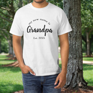 Camiseta Anuncio de nuevo nieto para el abuelo con año de e