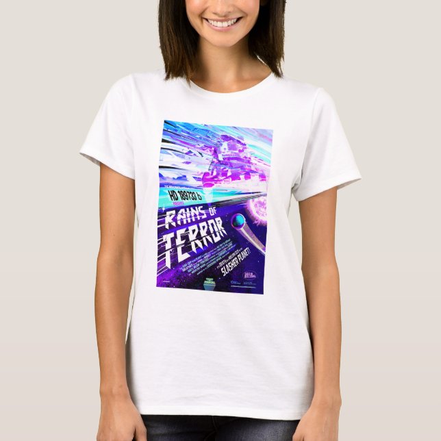 Camiseta Anuncio De Película De Horror De Sci, Lluvias De T (Anverso)