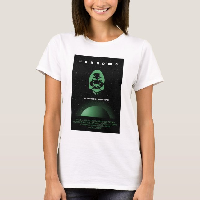 Camiseta Anuncio de película de terror de Sci-Fi, desconoci (Anverso)