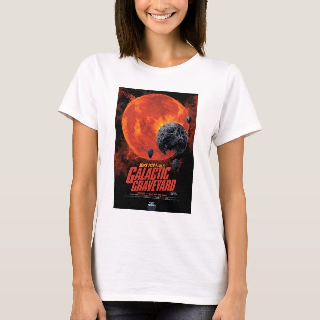 Camiseta Anuncio de película de terror sobre ciencia ficció (Anverso)