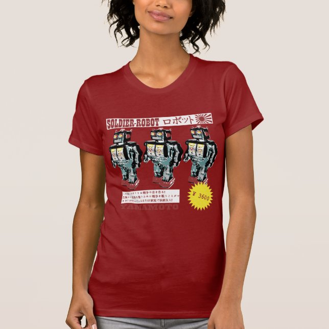 Camiseta Anuncio de robots de juguete retro japonés (Anverso)