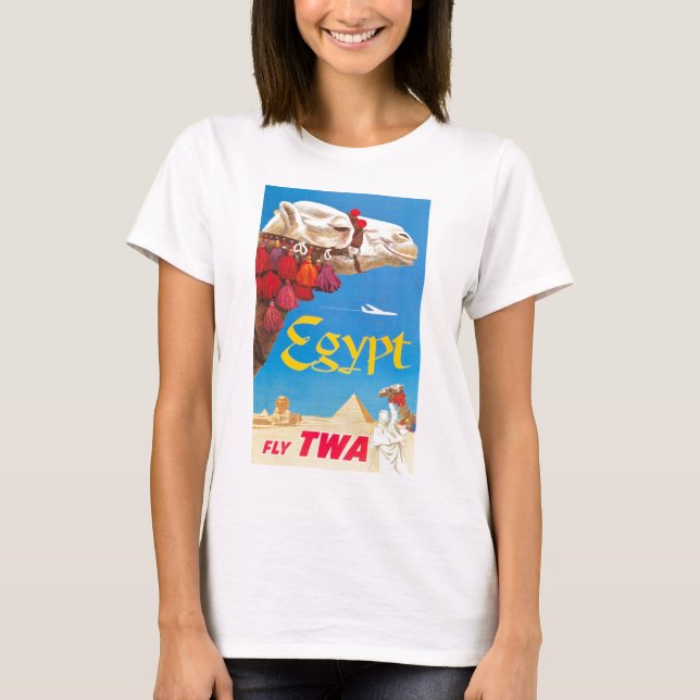 Camiseta Anuncio de viaje aéreo de Egipto vintage (Anverso)