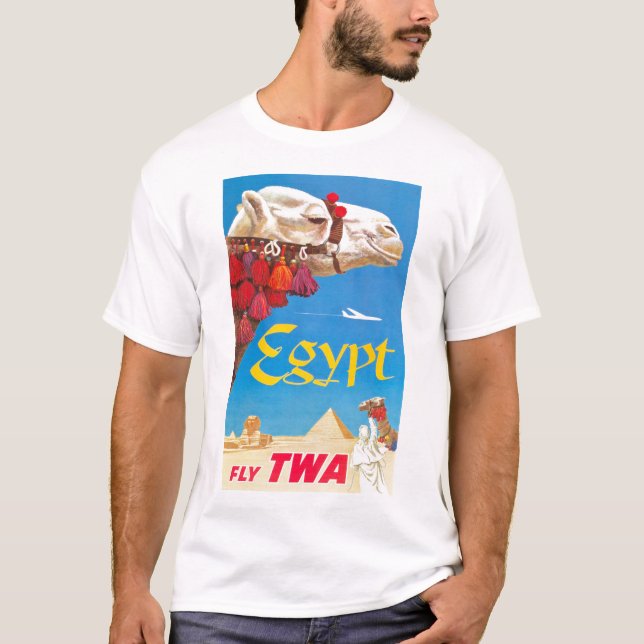 Camiseta Anuncio de viaje aéreo de Egipto vintage (Anverso)