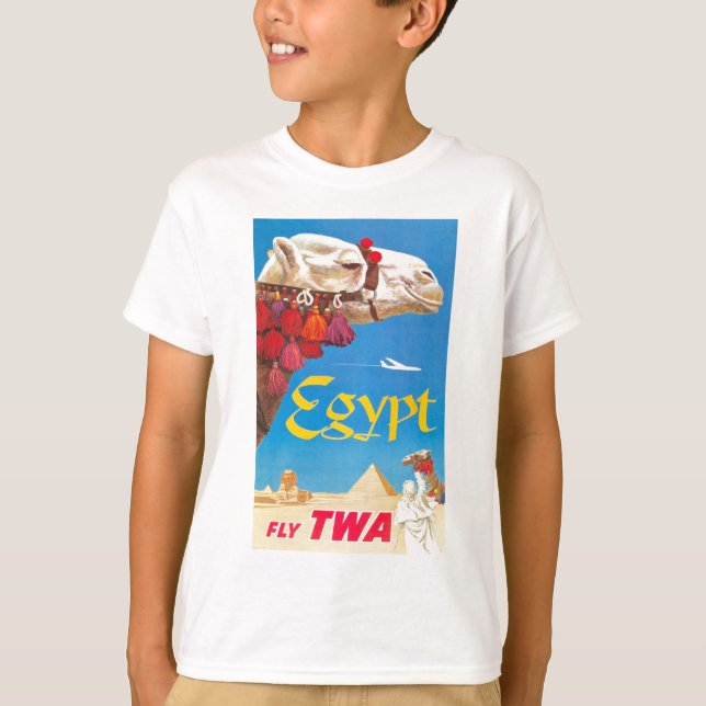 Camiseta Anuncio de viaje aéreo de Egipto vintage (Anverso)