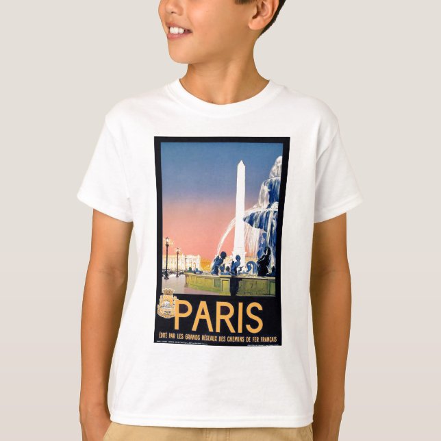 Camiseta Anuncio de viaje de París de época (Anverso)