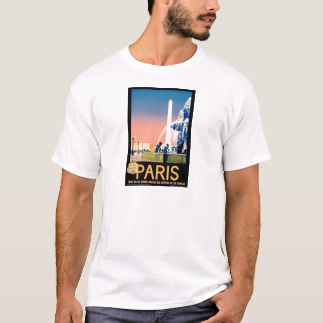 Camiseta Anuncio de viaje de París de época (Anverso)