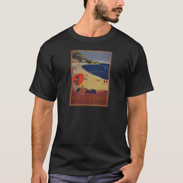 Camiseta Anuncio de viaje francés vintage (Anverso)
