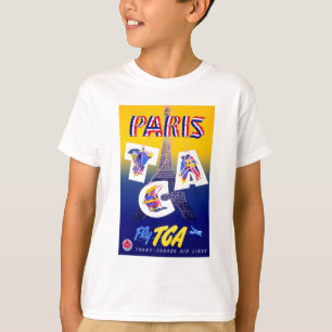 Camiseta Anuncio de Viajes Aéreos de la Torre Eiffel de Par
