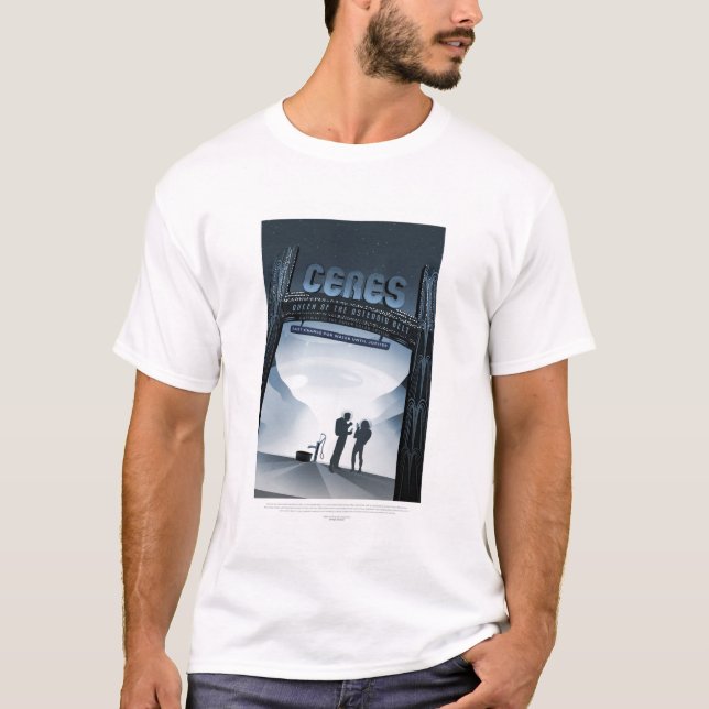 Camiseta Anuncio de viajes de ciencia ficción, Ceres del pl (Anverso)