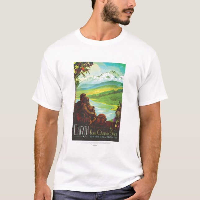 Camiseta Anuncio de viajes de Ciencia Ficción, Planeta Tier (Anverso)