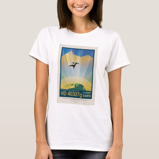 Camiseta Anuncio de viajes Sci-Fi, Planet HD 40307g (Anverso)