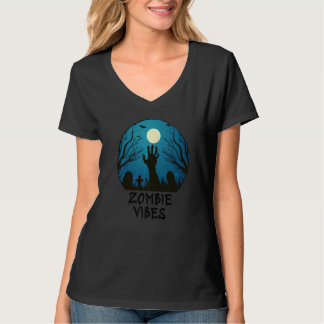 Camiseta Anuncio de Vibraciones Zombi Cementerio Bajo la Lu
