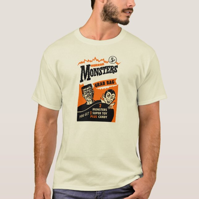 Camiseta Anuncio del bolso de gancho agarrador del monstruo (Anverso)