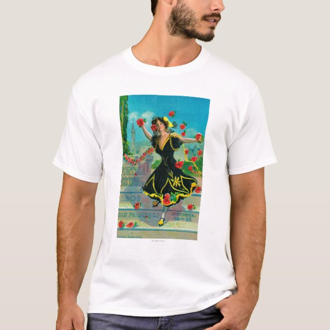 Camiseta Anuncio del festival de Portola (bailarín) (Anverso)