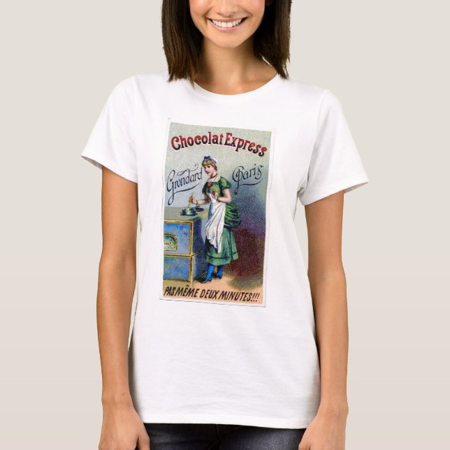 Camiseta Anuncio del vintage - chocolate expreso, (Anverso)