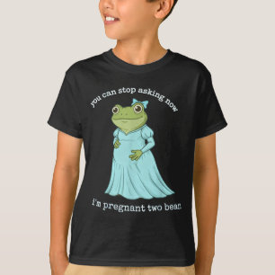 Camiseta Anuncio Divertido de Embarazo de Rana Medieval Emb