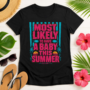 Camiseta Anuncio Divertido de Embarazo de Verano para Futur
