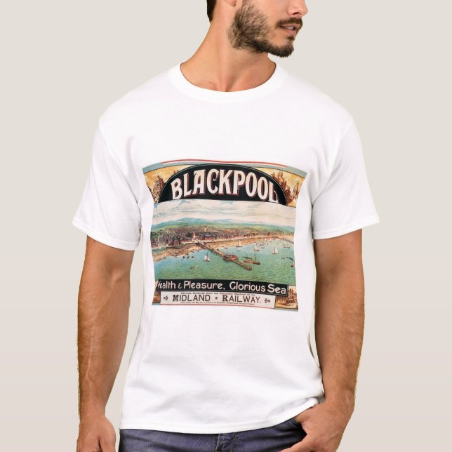 Camiseta Anuncio ferroviario Blackpool Inglaterra Reino (Anverso)
