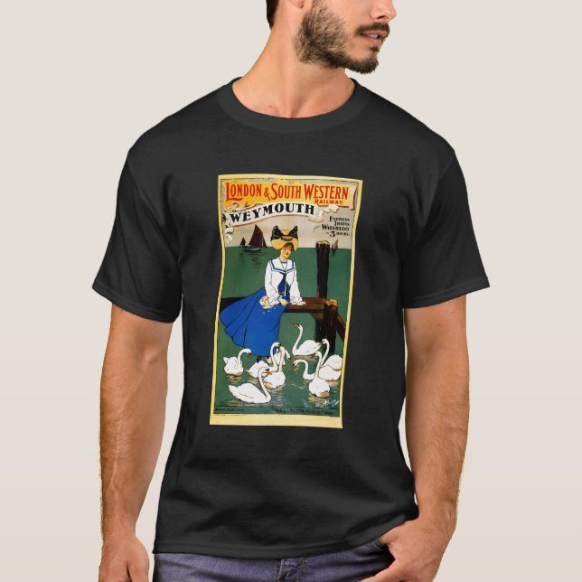Camiseta Anuncio ferroviario Londres Weymouth Feeding Swedi (Anverso)