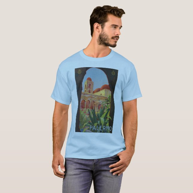 Camiseta anuncio italiano del viaje de Palermo Sicilia de (Anverso completo)
