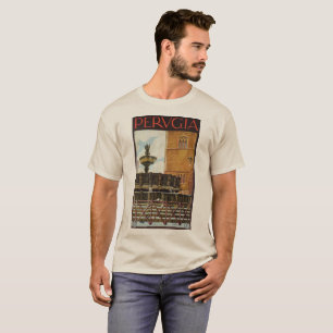 Camiseta Anuncio italiano Perugia del viaje del vintage