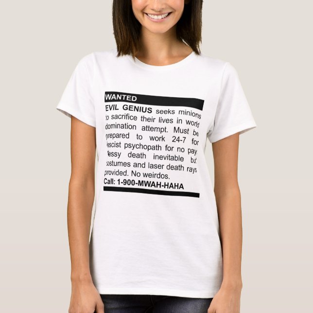 Camiseta Anuncio malvado del genio (Anverso)