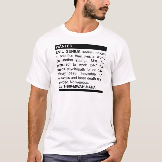 Camiseta Anuncio malvado del genio (Anverso)
