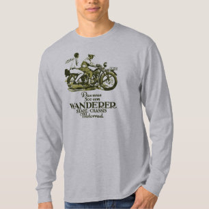 Camiseta Anuncio retro 1929 de la motocicleta del vagabundo