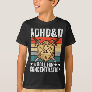 Camiseta Anuncio Retro Vintage Adhd&d Roll Para Concent