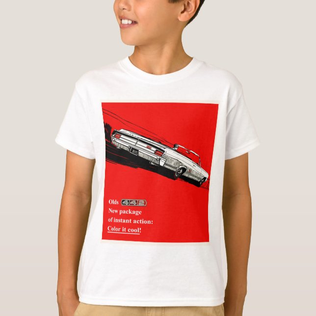 Camiseta Anuncio vintage del Oldsmobile 442 (Anverso)