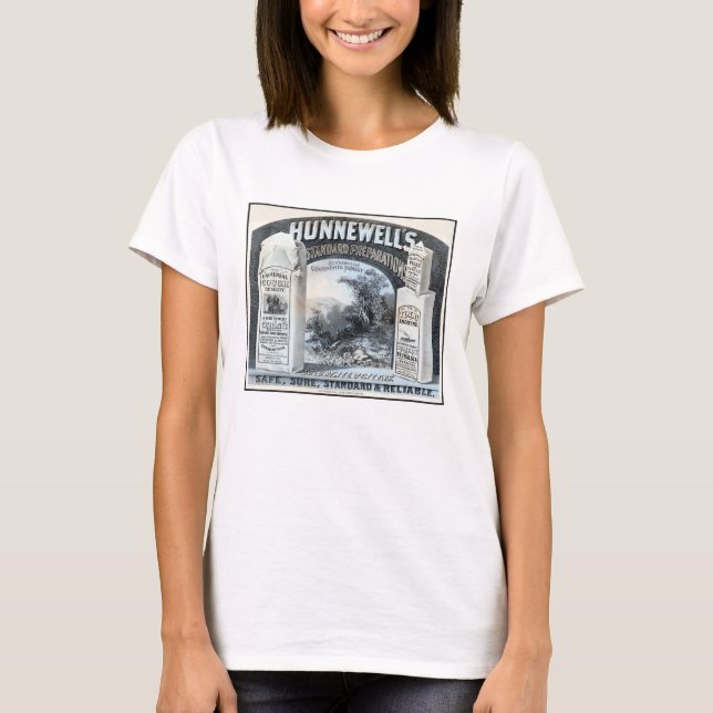 Camiseta Anuncio Vintage Para Hunnewells Preparaciones Está (Anverso)