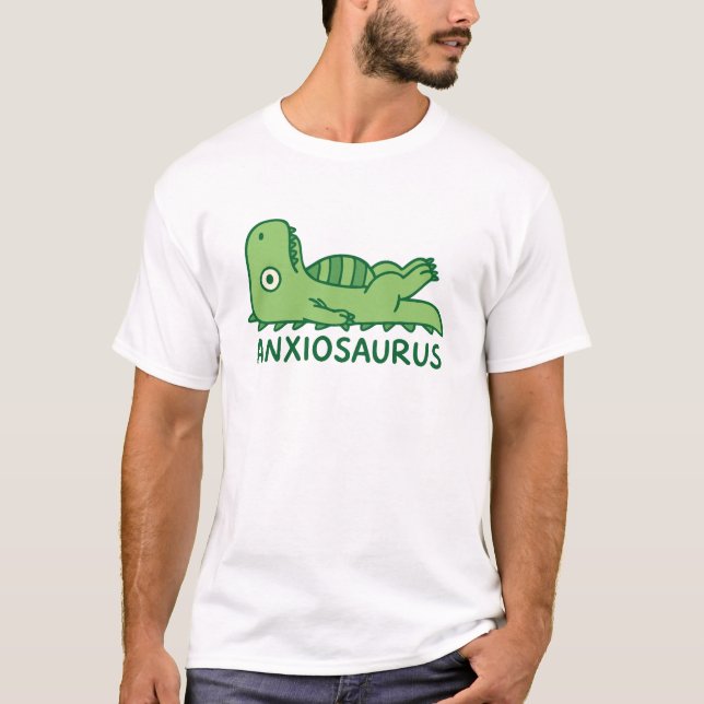 Camiseta Anxiousaurus Salud Mental Ansiedad Chiste (Anverso)