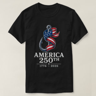 Camiseta Anzuelo de pesca patriótico del 250 aniversario de