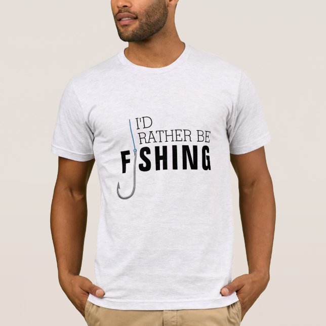 Camiseta Anzuelo Gráfico Moderno Me Prefiero Estar Pescando (Anverso)