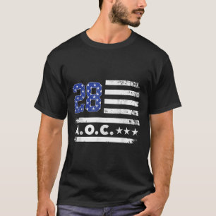 Camiseta Aoc 2028 A.C. 2028 For President American Flag