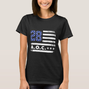 Camiseta Aoc 2028 A.C. 2028 For President American Flag L