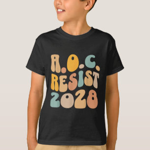 Camiseta Aoc 2028 Para Presidente Resist Wavy Alexandria Oc