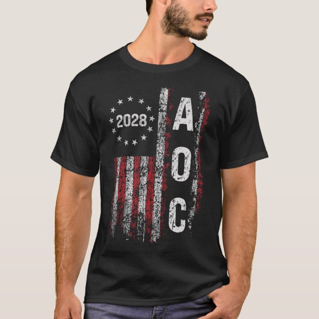 Camiseta Aoc Alexandria Ocasio Cortez 2028 Para Presidente  (Anverso)