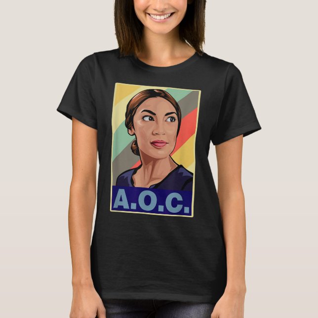 Camiseta Aoc Alexandria Ocasio-cortez Primera mujer preside (Anverso)