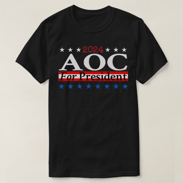 Camiseta AOC de la presidenta 2024 Aleandria Ocasio Cortez  (Diseño del anverso)