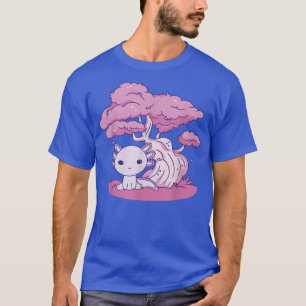 Camiseta Aolotl Cute kawaii y árbol de flores de cerezo Sak