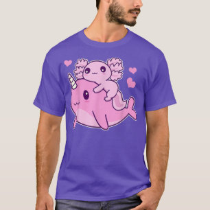 Camiseta Aolotl Cute Kawaii Y Ballena De Narwhal Anime 
