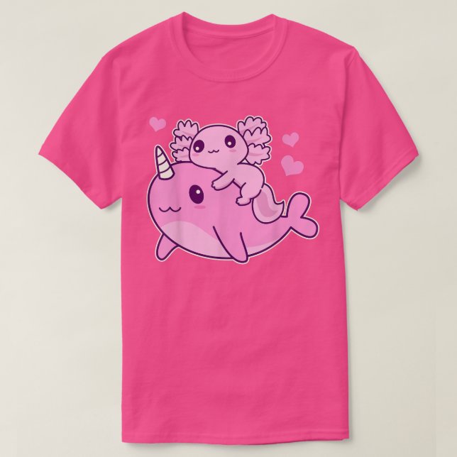 Camiseta Aolotl Cute Kawaii Y Ballena De Narwhal Anime (Diseño del anverso)